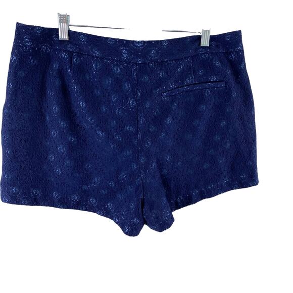 LC Lauren Conrad Navy Blue Lace High Rise Shorts Size 16 - Picture 2 of 9